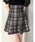 シアーチェックバックレースアップミニスカパン