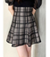 シアーチェックバックレースアップミニスカパン