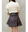 シアーチェックバックレースアップミニスカパン