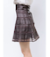 シアーチェックバックレースアップミニスカパン