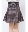 シアーチェックバックレースアップミニスカパン