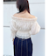 2WAYオフショル五分袖シャーリングブラウス