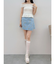 リボンプリントデニムラップスカパン