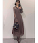 ツイストネックロングスリーブワンピース