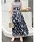 シアーノースリニット花柄ドッキングワンピース