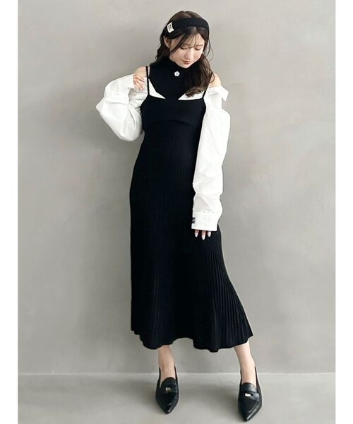 MARY QUANTコラボ】シャツドッキングニットワンピース｜マーキュリー