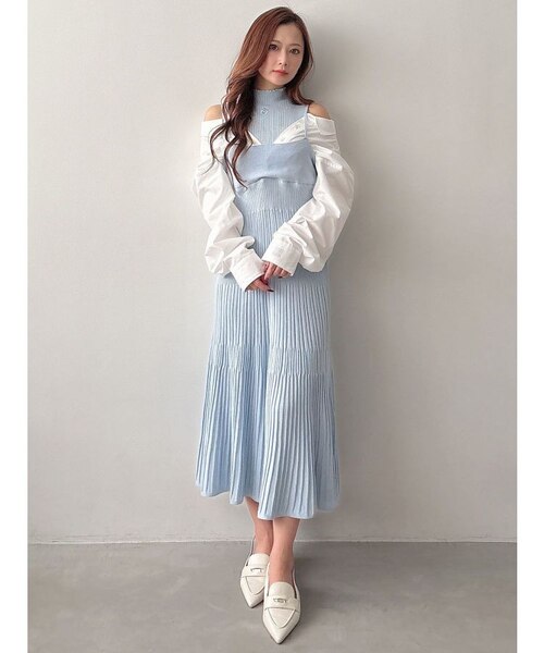 MARY QUANTコラボ】シャツドッキングニットワンピース｜マーキュリー