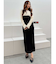 3WAY配色ストラップバッククロスロングスリーブワンピース