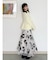 フロッキープリントフレアスカート