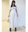 レースデコルテドットワンピース