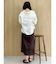 配色ステッチビッグリボンセットシャツ
