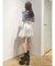 【MARY QUANTコラボ】デイジーフロッキープリントバックレースアップミニスカパン