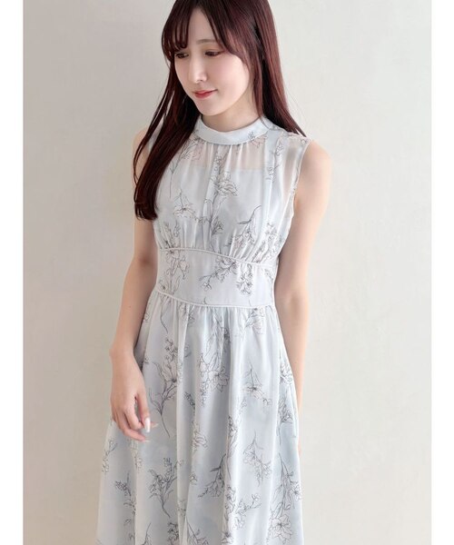 追加生産】花柄バックレースアップワンピース｜マーキュリー