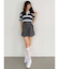 ベルト付きレイヤードミニスカートパンツ