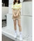 ベルト付きレイヤードミニスカートパンツ