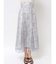 ラインフラワーバックレースアップ刺繍スカート