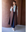 シフォンラッフルフリルボウタイブラウス