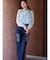 シフォンラッフルフリルボウタイブラウス