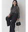 シフォンラッフルフリルボウタイブラウス