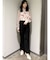 シフォンラッフルフリルボウタイブラウス