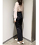 シフォンラッフルフリルボウタイブラウス