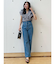 ハイウエストストレートストレッチデニム