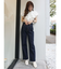 ハイウエストストレートストレッチデニム