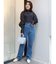 ハイウエストストレートストレッチデニム