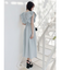 リネンライクバックレースアップワンピース