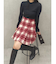 シャギーチェックボックスプリーツミニスカパン