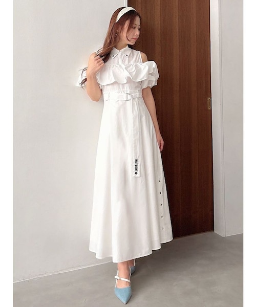 MARY QUANTコラボ】ラッフルシャツワンピース｜マーキュリーデュオの