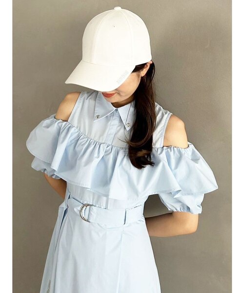 も*も様 【MARY QUANTコラボ】ラッフルシャツワンピース マーキュリーデ マーキュリーデュオ MERCURYDUO 【MARY QUANTコラボ】ラッフルシャツ