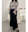 バックレースアップストレッチマーメイドスカート
