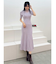 2WAYオーガンジードッキングラッフルニットワンピース