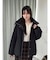 スタンドカラーミドルダウンコート