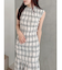 シアーチェックシャーリングマーメイドワンピース
