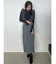 パール付きフレアスリーブリブニット