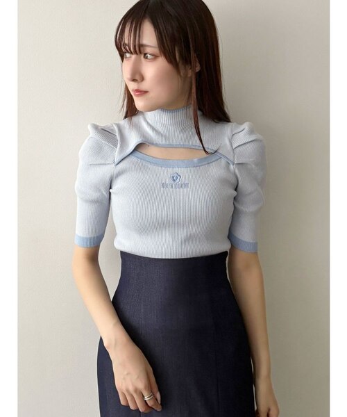 MARY QUANTコラボ　バイカラーカットアウトリブニット　マーキュリーデュオ MARY QUANTコラボ】バイカラーカットアウトリブニット