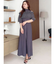 異素材ドッキングオフショルニットハーフスリーブワンピース