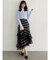 異素材使いティアードスカート