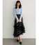 異素材使いティアードスカート