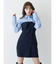 【WEB限定カラーあり】シャツレイヤード風ニットドッキングミニワンピース
