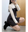 【WEB限定カラーあり】シャツレイヤード風ニットドッキングミニワンピース