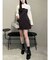 【WEB限定カラーあり】シャツレイヤード風ニットドッキングミニワンピース