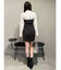 【WEB限定カラーあり】シャツレイヤード風ニットドッキングミニワンピース