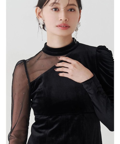 ベロアカットアウトワンピース｜マーキュリーデュオの通販｜&mall