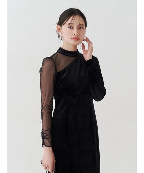 ベロアカットアウトワンピース｜マーキュリーデュオの通販｜&mall