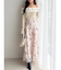 花柄オフショルニットドッキングワンピース