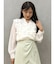 シフォンロングスリーブラッフルブラウス