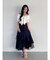 異素材使いティアードスカート